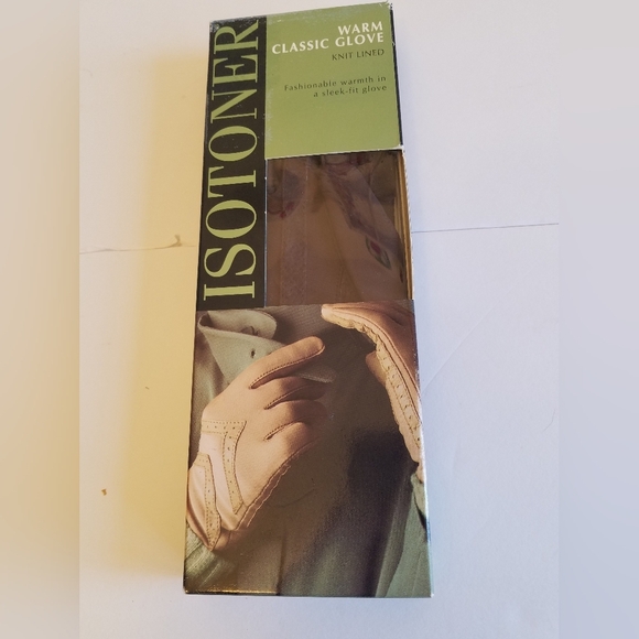 NIB Vintage Isotoner Warm Classic Gloves Knit Lined One Size Brown - Picture 1 of 8